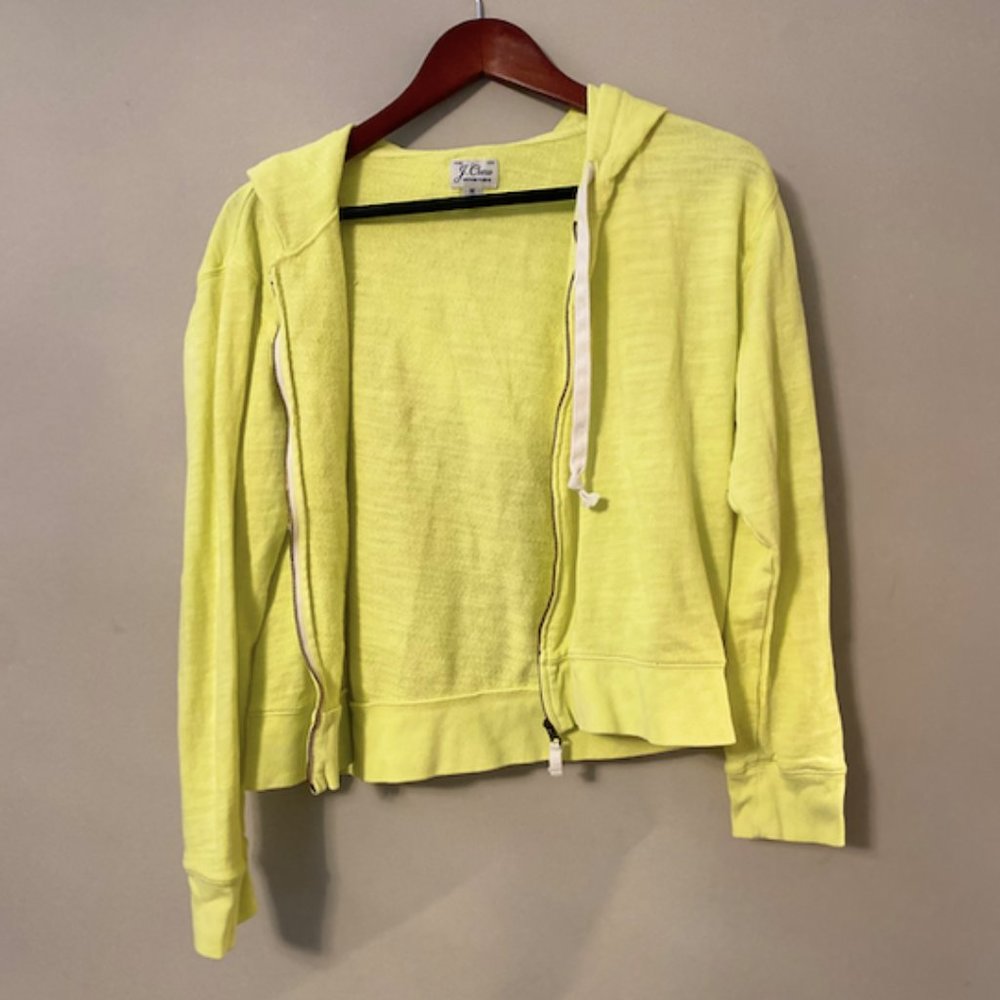 JCREW zip-up jacket yellow neon